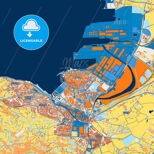 Colorful Koper Street Map with Labels and Buildings