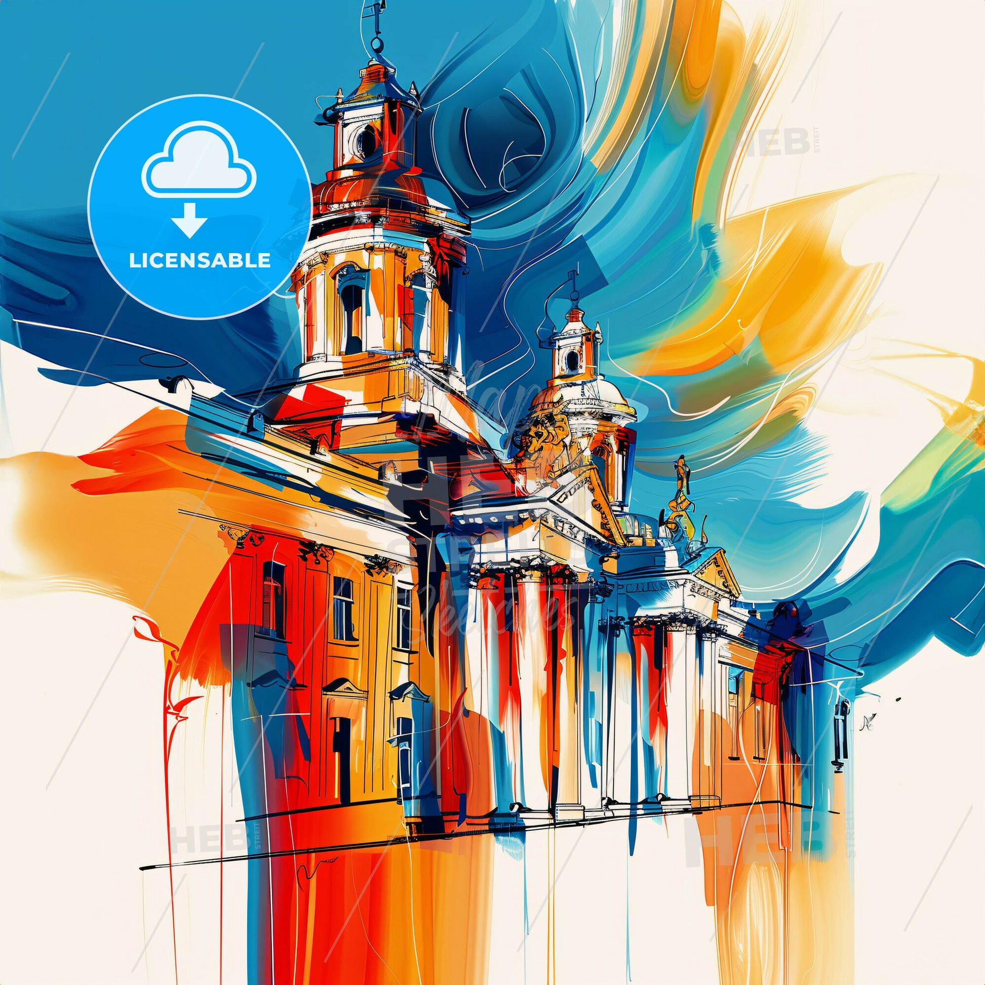 Vibrant Кривий Ріх, Ukraine - A Colorful Painting Of A Building