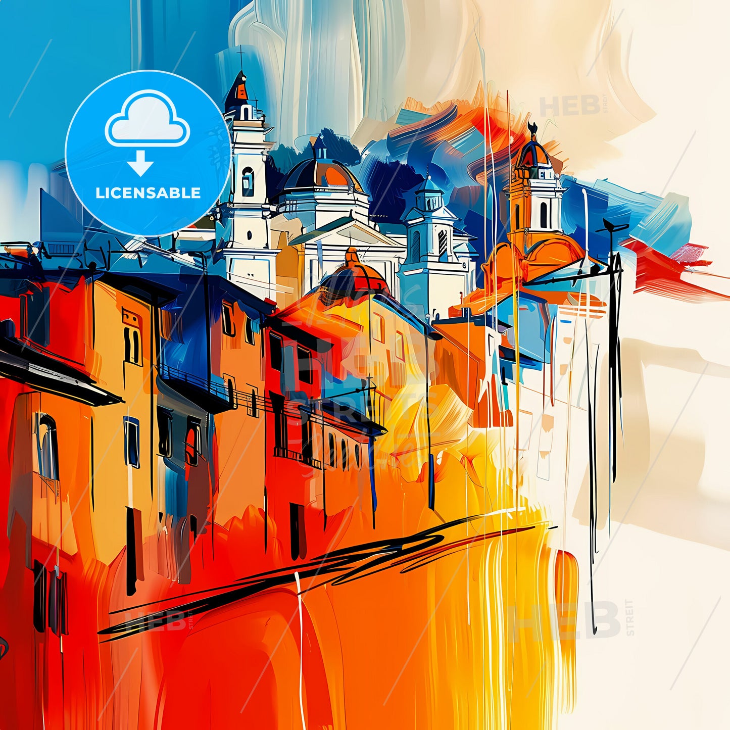 Vibrant La Paz, Bolivia - A Painting Of A City