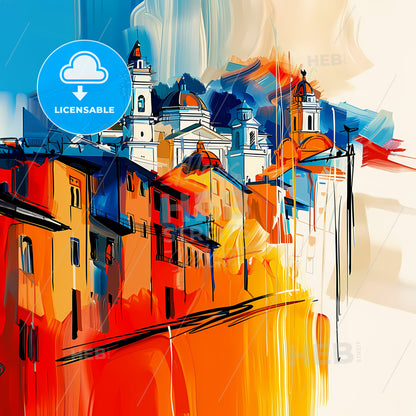 Vibrant La Paz, Bolivia - A Painting Of A City