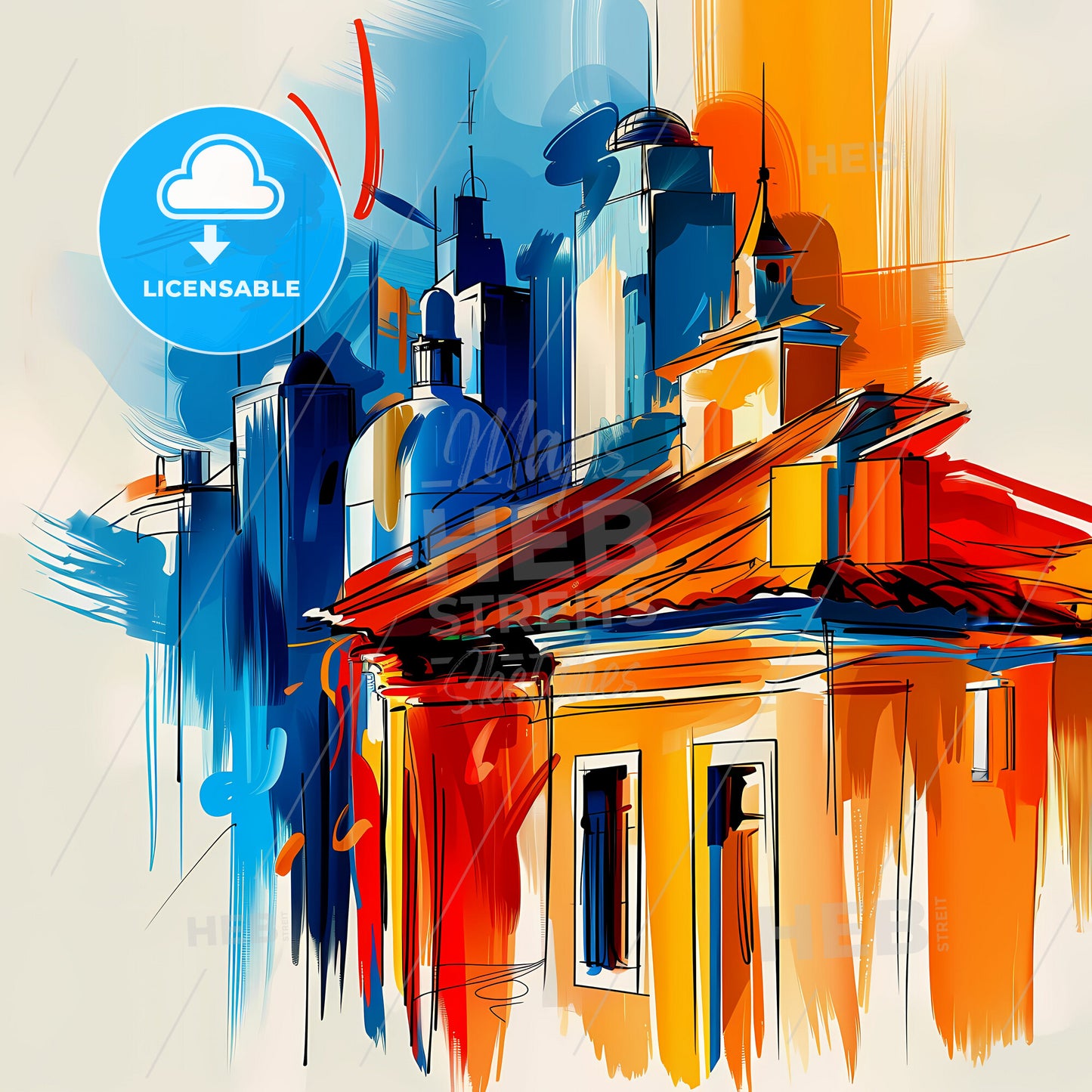 Vibrant La Plata, Argentina - A Painting Of A Building