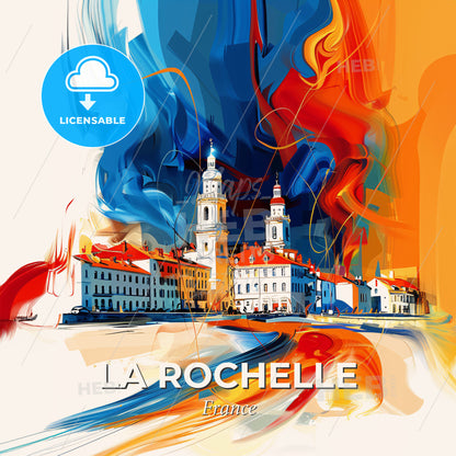 Vibrant La Rochelle, France - A Colorful Painting Of Buildings - Square format print template