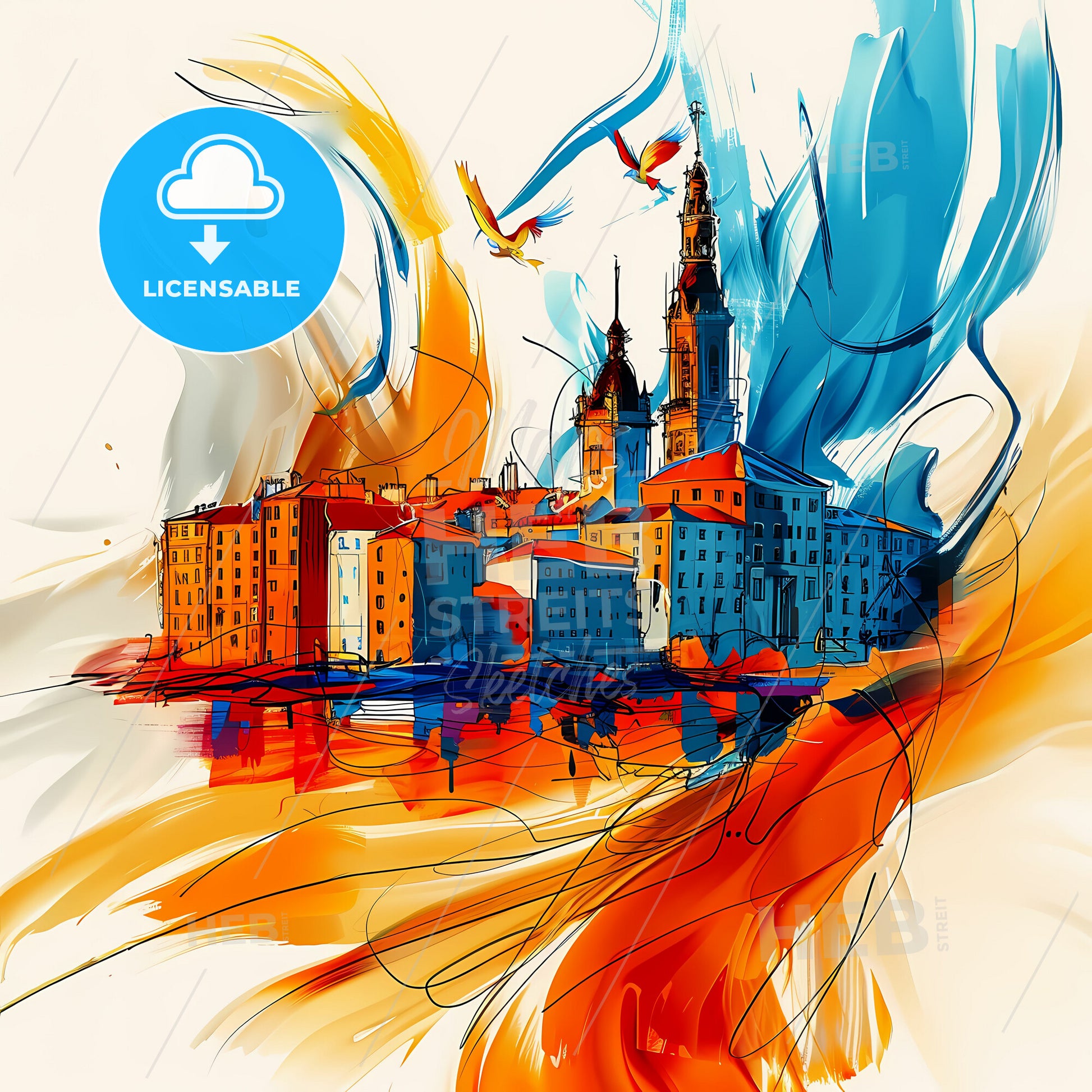 Vibrant La Rochelle, France - A Painting Of A City