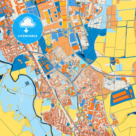 Colorful Laatzen Street Map with Labels and Buildings