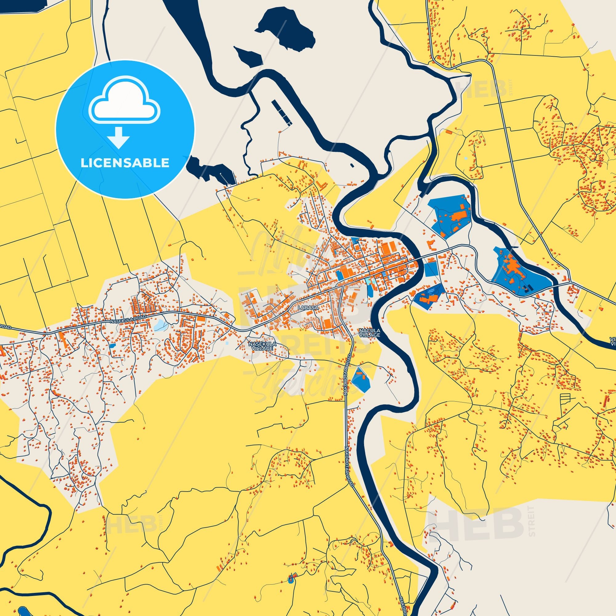 Colorful Labasa Street Map - Digital Download – HEBSTREITS