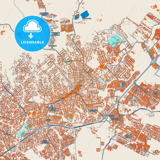 Colorful La Chorrera Street Map with Labels and Buildings