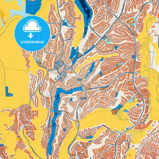 Colorful Laguna Niguel Street Map with Labels and Buildings