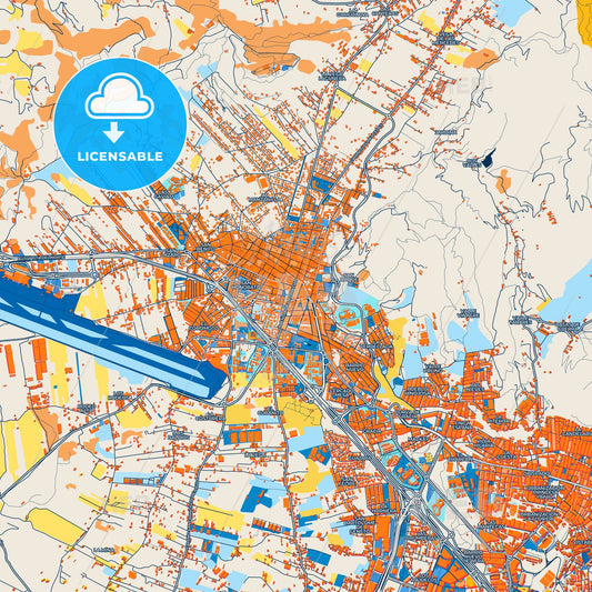 Colorful La Laguna Street Map with Labels and Buildings