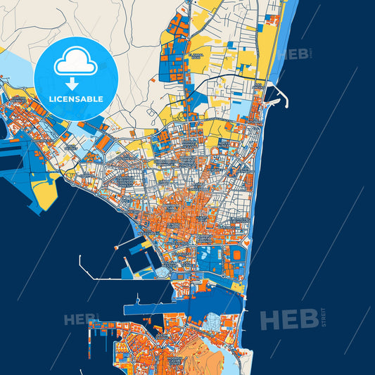 Colorful La Línea de la Concepción Street Map with Labels and Buildings
