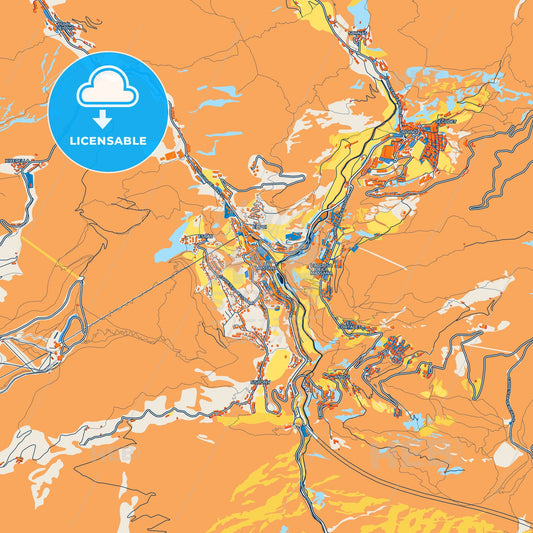 Colorful La Massana Street Map with Labels and Buildings