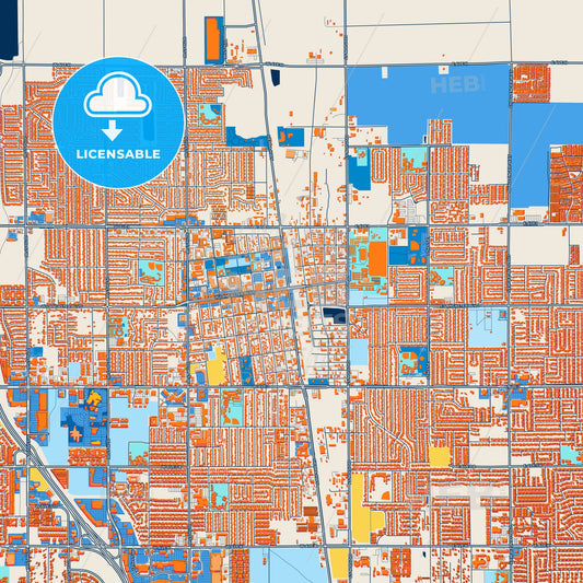 Colorful Lancaster Street Map with Labels and Buildings