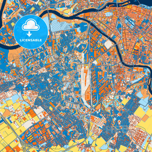 Colorful Lancy Street Map with Labels and Buildings