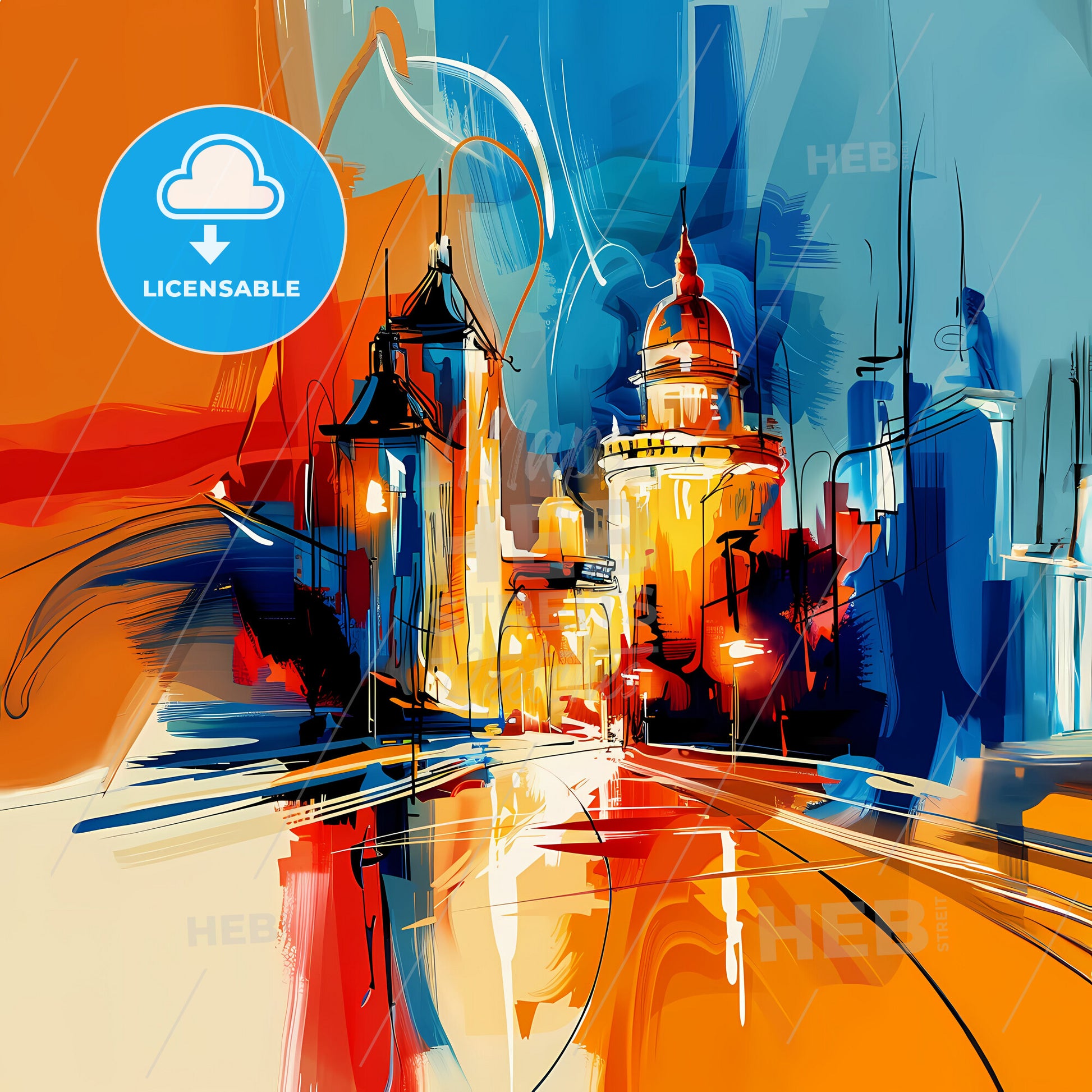 Vibrant Lansing, Michigan - A Painting Of A City