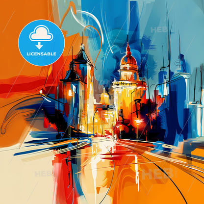 Vibrant Lansing, Michigan - A Painting Of A City