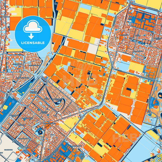 Colorful Lansingerland Street Map with Labels and Buildings