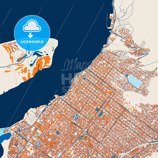 Colorful La Paz Street Map with Labels and Buildings