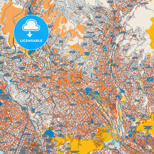 Colorful La Paz Street Map with Labels and Buildings