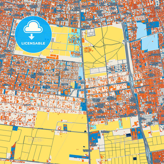 Colorful La Pintana Street Map with Labels and Buildings