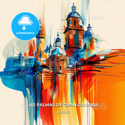Vibrant Las Palmas De Gran Canaria, Spain - A Colorful Painting Of A Building - Square format print template