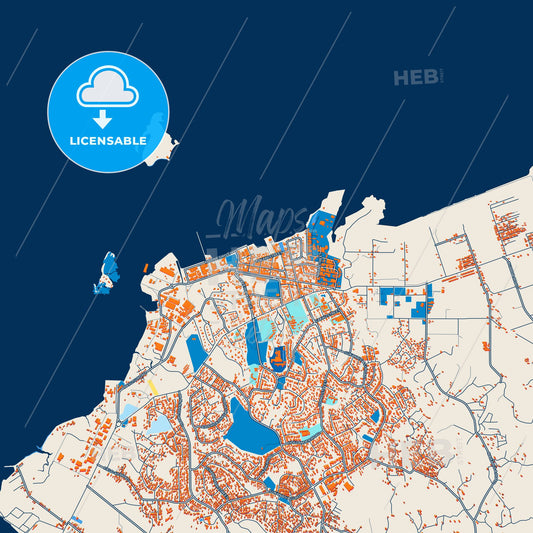 Colorful Lautoka Street Map with Labels and Buildings