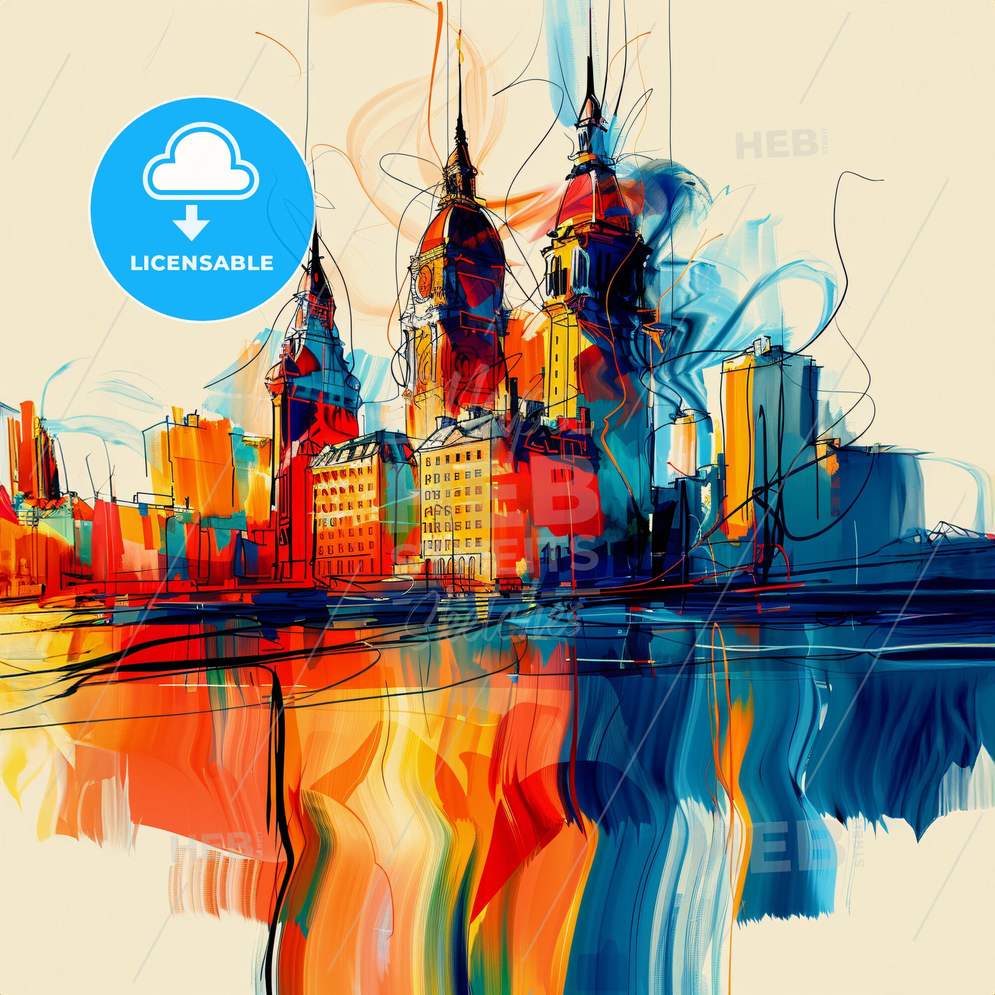 Vibrant Laval, Canada - A Colorful Cityscape With Towers And Buildings