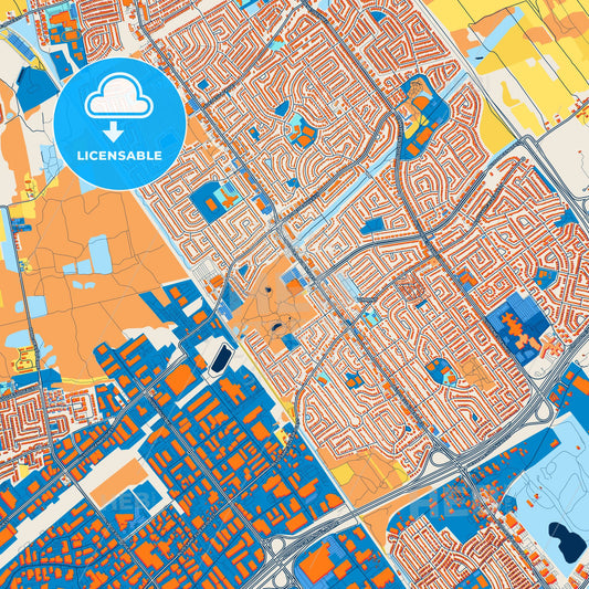 Colorful Laval Street Map with Labels and Buildings