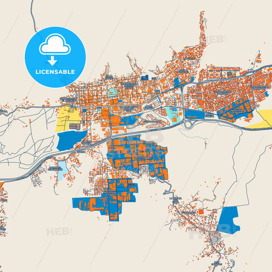 Colorful La Victoria Street Map with Labels and Buildings