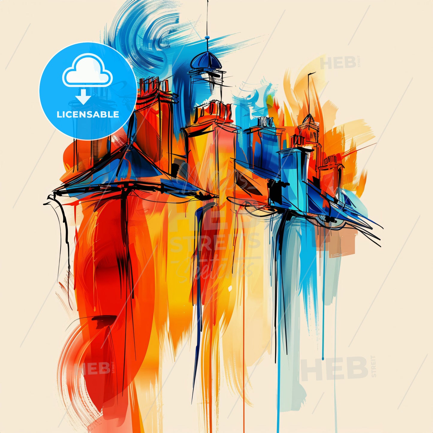 Vibrant Le Blanc-Mesnil, France - A Painting Of A Castle