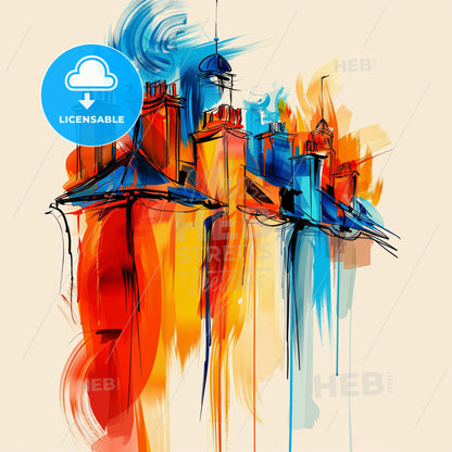 Vibrant Le Blanc-Mesnil, France - A Painting Of A Castle