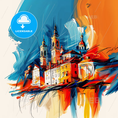 Vibrant Le Tampon, France - A Painting Of A Building