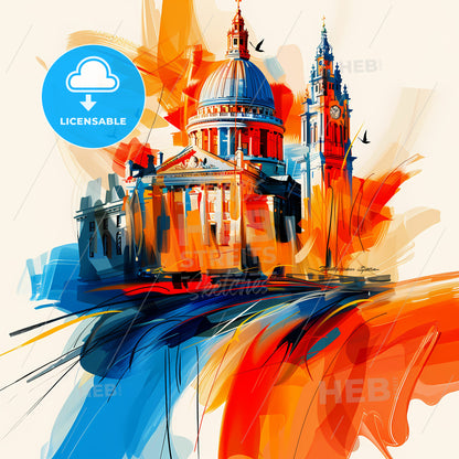 Vibrant Leeds, England - A Painting Of A Building With A Dome And Towers