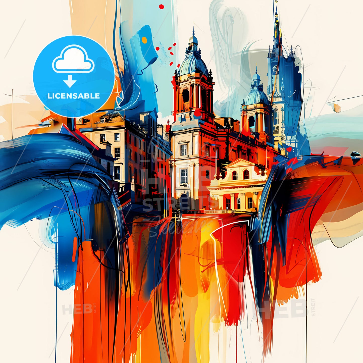 Vibrant Leeds, England - A Painting Of A Building