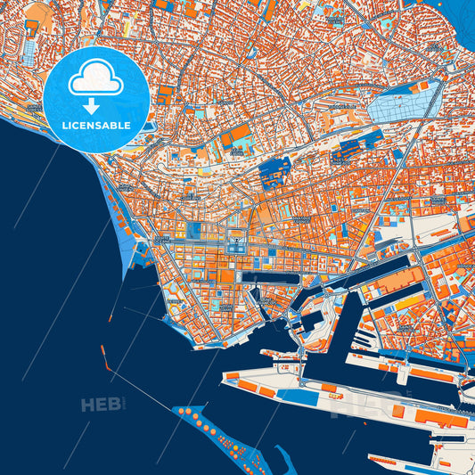 Colorful Le Havre Street Map with Labels and Buildings