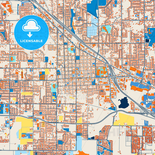 Colorful Lehi Street Map with Labels and Buildings