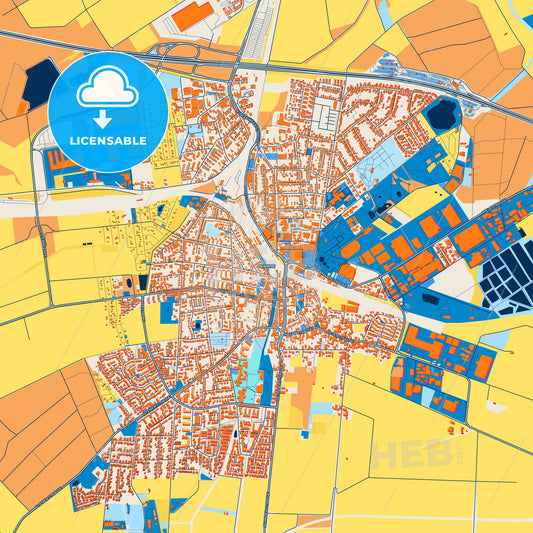 Colorful Lehrte Street Map with Labels and Buildings