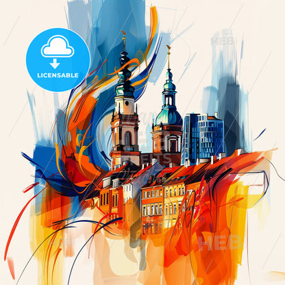 Vibrant Leipzig, Germany - A Painting Of A City