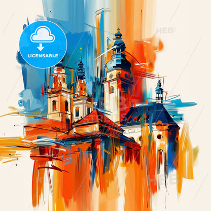 Vibrant Leipzig, Germany - A Painting Of A Building