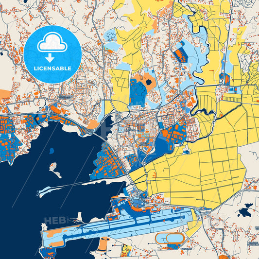 Colorful Le Lamentin Street Map with Labels and Buildings