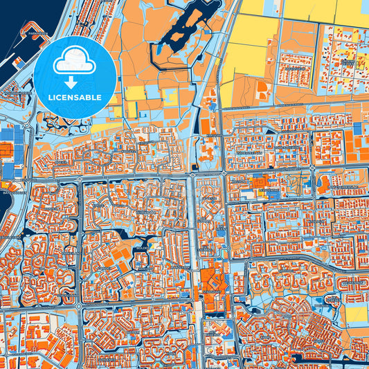 Colorful Lelystad Street Map with Labels and Buildings