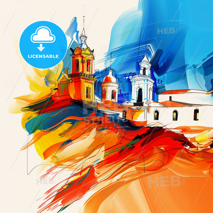 Vibrant León, Nicaragua - A Painting Of A Building