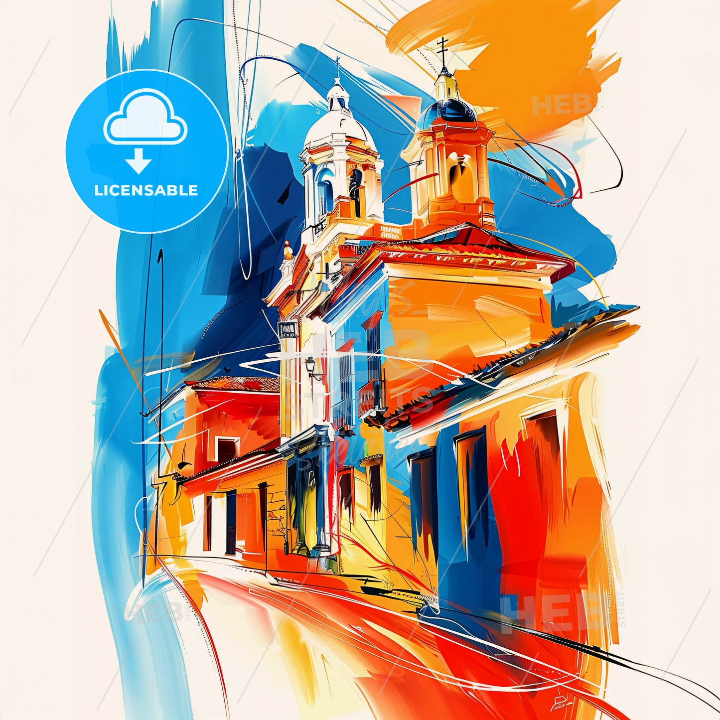 Vibrant León, Nicaragua - A Painting Of A Building