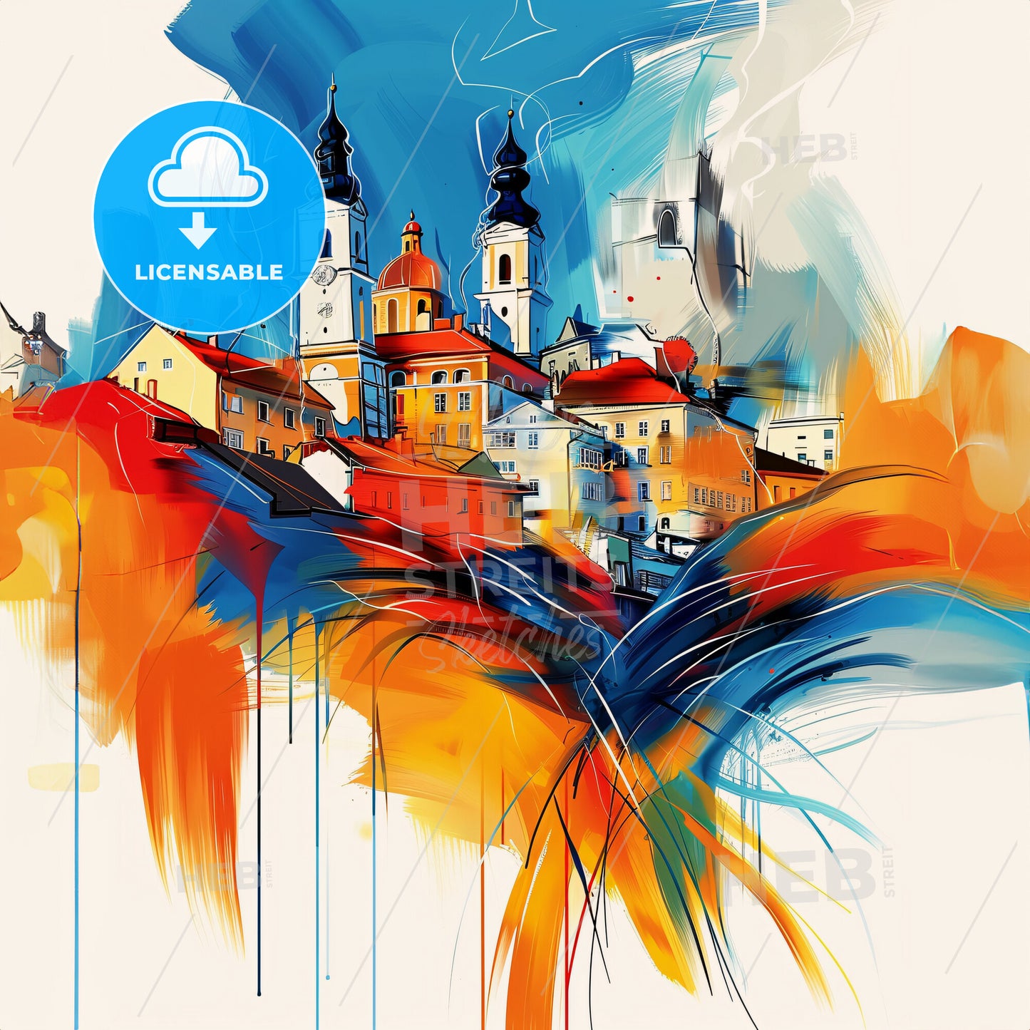 Vibrant Leonding, Austria - A Painting Of A City