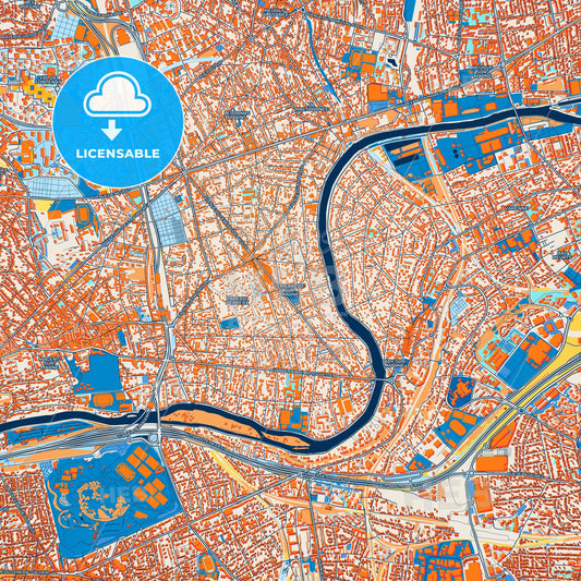Colorful Le Perreux-sur-Marne Street Map with Labels and Buildings