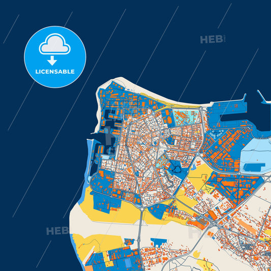 Colorful Le Port Street Map with Labels and Buildings