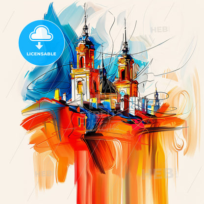 Vibrant Les Abymes, France - A Painting Of A Building