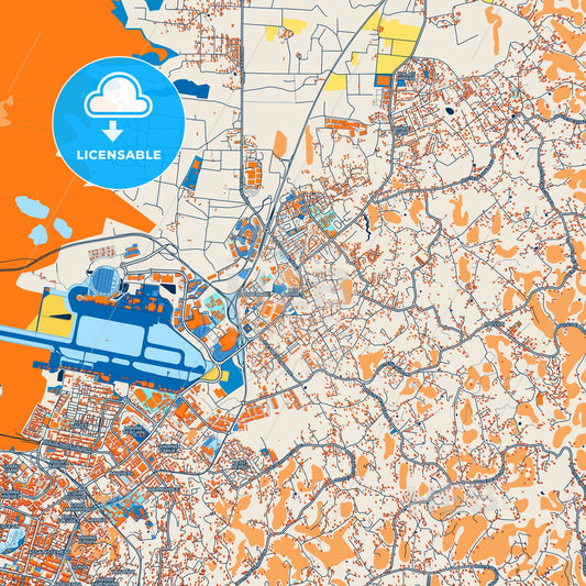 Colorful Les Abymes Street Map with Labels and Buildings