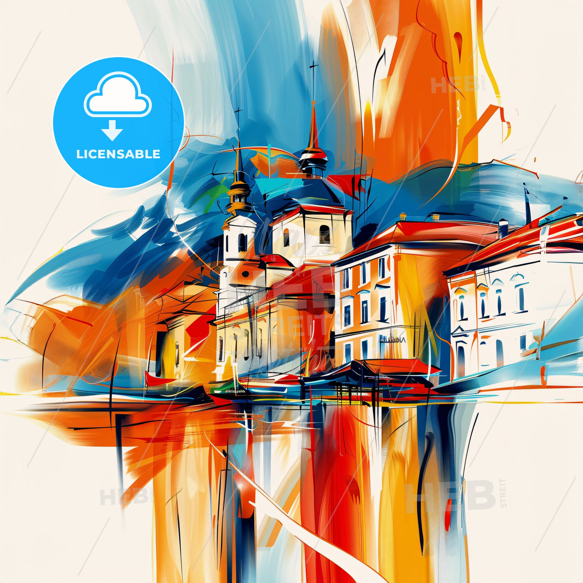 Vibrant Лесковац, Serbia - A Painting Of A City