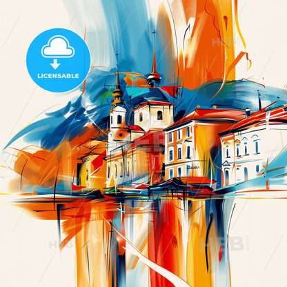 Vibrant Лесковац, Serbia - A Painting Of A City