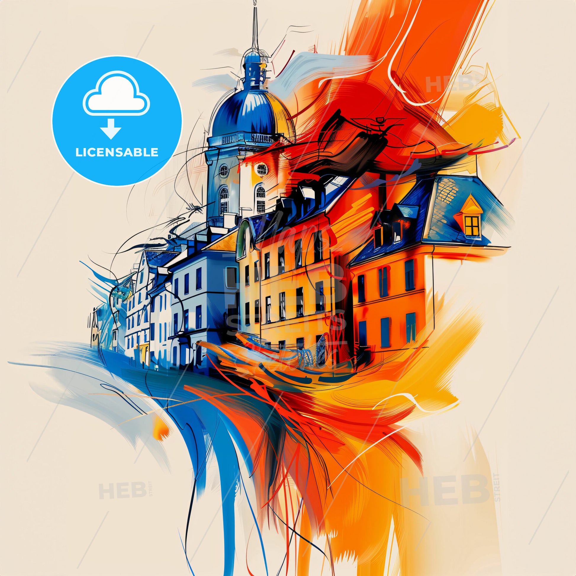 Vibrant Ålesund, Norway - A Colorful Painting Of Buildings