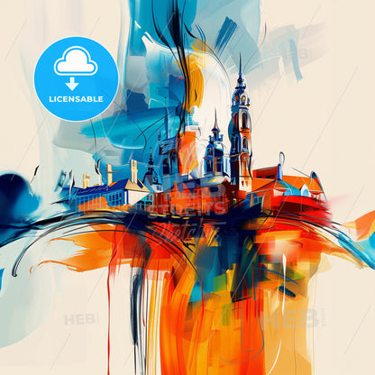 Vibrant Leuven , Belgium - A Painting Of A City